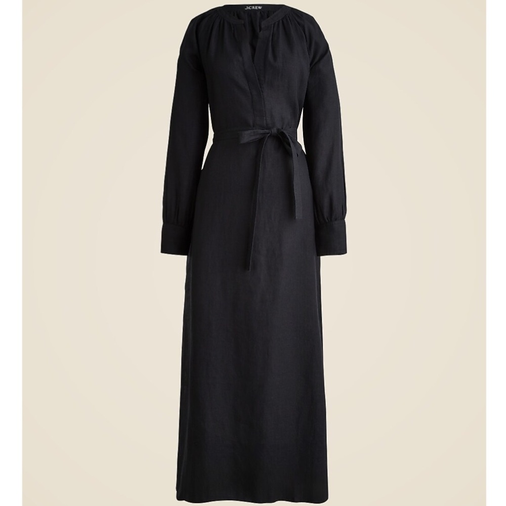 J Crew Cabana dress in black linen